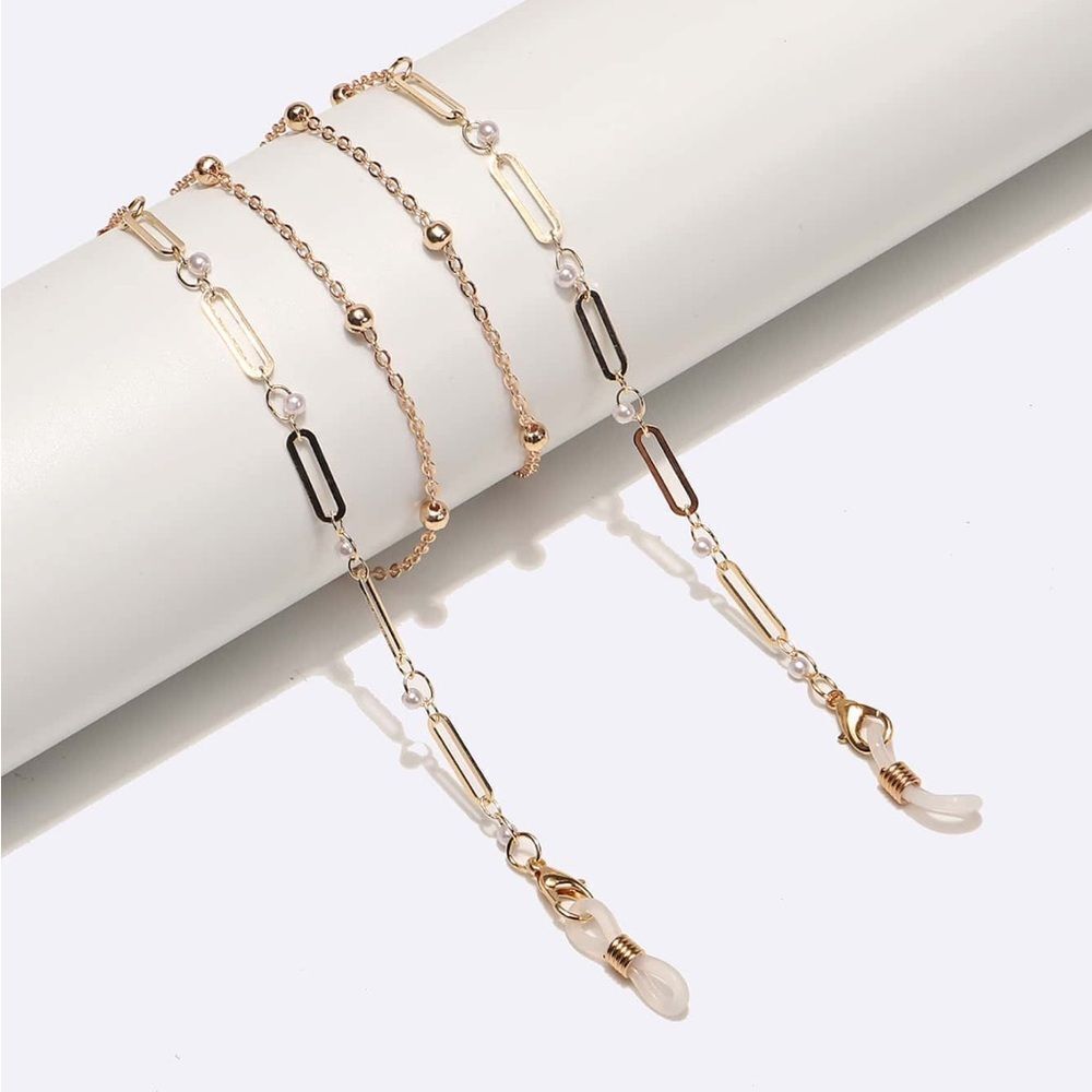Gold Beaded Chain Glasses Holder A1684